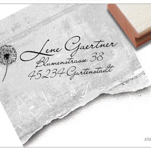 Address stamp personalized PUSTEBLUME II address stamp, family stamp, wooden stamp or automatic stamp individualized, gift image 1