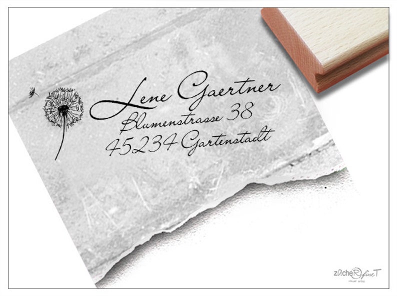 Address stamp personalized PUSTEBLUME II address stamp, family stamp, wooden stamp or automatic stamp individualized, gift image 1