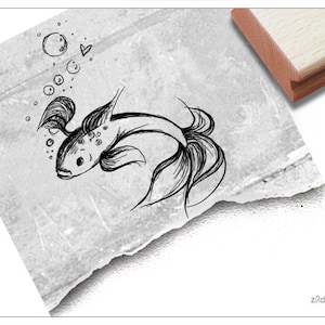Timbre motif timbre image timbre - FISH Koi - cadeau pour enfants, timbre maritime, pour scrapbook, livre photo et décoration