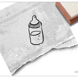 Tampon NUCKELFLASCHE, biberon - tampon à motif pour la naissance ou le baptême, tampon pour bébé, faire-part de naissance, invitation, pour cartes, scrapbooking, décoration