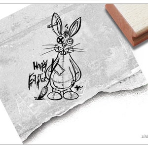 Timbro Timbro pasquale BUONA PASQUA con coniglietto pasquale - timbro con testo per Pasqua, per auguri di Pasqua, cartoline e etichette regalo, decorazioni pasquali, artigianato