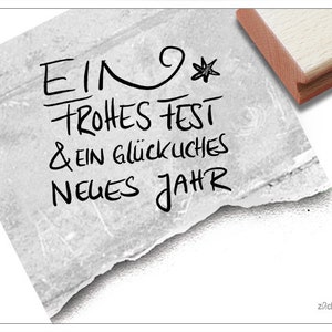 Stempel Weihnachtsstempel - Ein Frohes Fest & ein glückliches neues Jahr - Textstempel Weihnachten, Karten, Geschenkanhänger, Geschenk, Deko