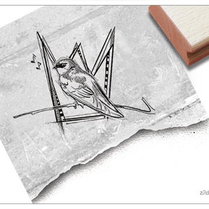 Stempel Tierstempel Vogel & Krone - Motivstempel zum Dekorieren von Karten u. Geschenken, für Hobby, Beruf, Kunst, Basteln, Deko, Scrapbook