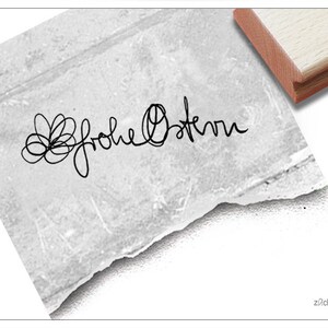 Stempel Osterstempel Frohe Ostern mit Blume - Textstempel zum Osterfest, für Karten und Geschenkanhänger, Osterdeko, Tischdeko, Scrapbook