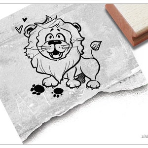 Stempel dierenstempel LEEUW Leopold - kinderstempel, roofdier, cadeau voor kinderen, kinderopvang, kinderkamer, school, verjaardag, schoolinschrijving, knutselen