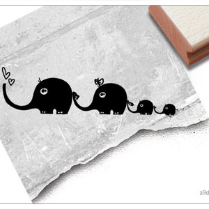 Stempel Tierstempel Elefant mit Familie - Kinderstempel für Kita, Kinderzimmer, Schule, Einschulung, Basteln und Deko, Geschenk für Kinder