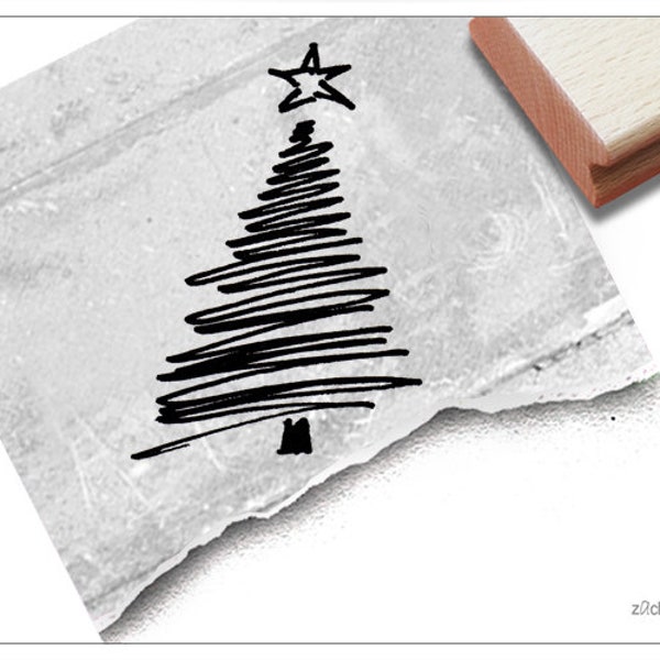 Stempel Weihnachtsstempel WEIHNACHTSBAUM in Linework - Motivstempel zu Weihnachten, Karten, Geschenkanhänger, Geschenk, Weihnachtsdeko