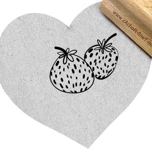 Stempel  ERDBEERE - Motivstempel, für Gartenfreunde und Hobbyköche, Etiketten, Schule, Kita, Karten, Anhänger, Tischdeko, Scrapbook