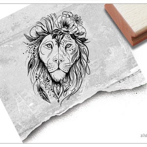 Stempel dierenstempel leeuw - motiefstempel voor kaarten, knutselen en kunst, fotoboek, plakboek en bullet journal, school, decoratie, cadeau
