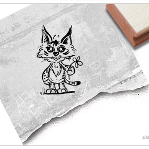 Stempel Luchs - Tierstempel Raubkatze, Lynx - Luchsstempel für Kita, Kinderzimmer und Schule, Basteln, Deko, Geschenk für Kinder, Scrapbook