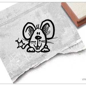 Stempel dierenstempel muis - kinderstempel voor kinderopvang, kinderkamer, school, schoolinschrijving, knutselen en decoratie, cadeau voor kinderen