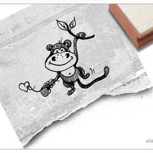 Stempel Kinderstempel AFFE - Tierstempel / Bildstempel für Kita, Kinderzimmer und Schule, Geschenk für Kinder, Geburtstag, Einschulung