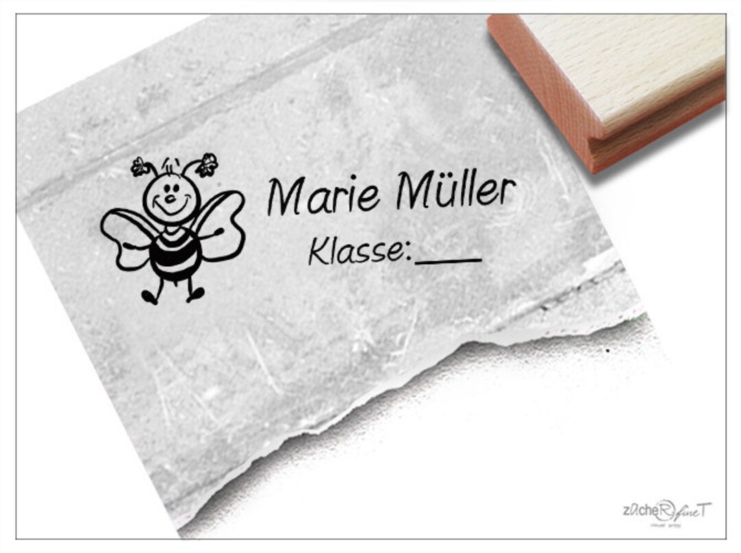 Stemplino Midistempel Biene – 18mm Motiv, Holzstempel Für Bullet Journal & Kinder, FSC-zertifiziert