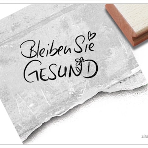 Stempel Bleiben Sie gesund, in Handschrift - Textstempel für Nachrichten, Karten und Briefe, Geschenkanhänger, Scrapbook, Gesundheit, Spruch