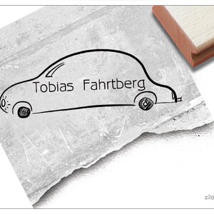 Timbro con nome individuale per auto - timbro personalizzato con nome, timbro in legno o timbro automatico, regalo per bambini, iscrizione scolastica