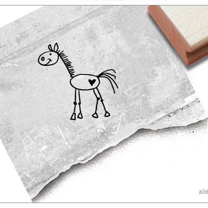 Stempel Kleines Pferd - Süßer Tierstempel mit Pony, Reiten, Reiterhof - Pferdestempel für Kita u. Kinderzimmer, Basteln, Geschenk für Kinder