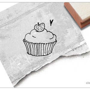 Stempel Cupcake Kuchen - Motivstempel für Küche und backen, Bäcker - Karten, Geschenkanhänger, Schilder, Etiketten selbst gemacht, Tischdeko