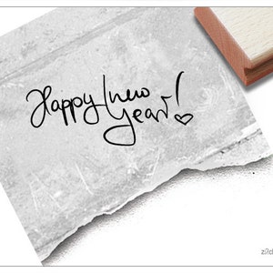 Timbro "Felice Anno Nuovo!" - Timbro di Capodanno per congratulazioni, auguri per il nuovo anno, Felice Anno Nuovo, per biglietti, decorazioni da tavola, album di ritagli