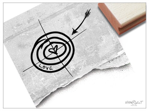 Stempel Hochzeitsstempel Zielscheibe Mitten Ins Herz Etsy