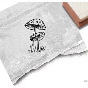 Stempel Pilze, Fliegenpilze - Motivstempel Wald, Herbst und Garten - Pilzstempel für Karten, Etiketten, Basteln und Herbstdeko, Scrapbook