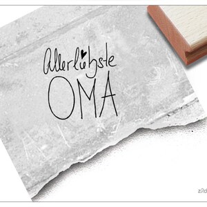 Stempel Allerliebste Oma - Textstempel für Omi, Grandma, Glückwünsche zum Geburtstag, Karten und Geschenkanhänger, Basteln, Deko, Scrapbook