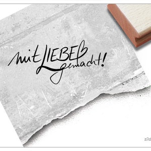 Stempel Mit Liebe gemacht! - Textstempel für Karten, Geschenkanhänger, Geschenke, Etiketten und Schilder selbst gemacht, Handmade with love