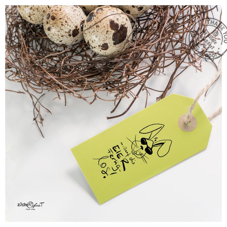 Handgefertigter Osterstempel 'Hase Auf Blume' Von ZAcheR-fineT | Tierstempel Zum Basteln, Für Karten & Scrapbooking
