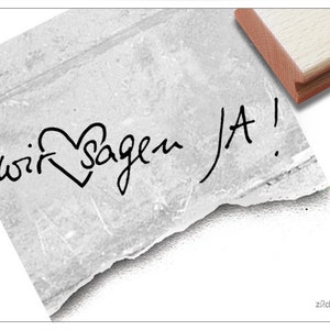 Sello de boda ¡DECIMOS SÍ! - Sello de texto, sello de fuente, invitación de boda, anuncio de matrimonio, tarjeta, decoración de mesa, regalo para invitados