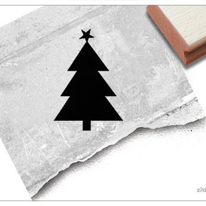 Stempel Weihnachtsstempel TANNENBAUM mit Stern Kleiner Bildstempel zu Weihnachten, Karten, Geschenkanhänger, Geschenk, Weihnachtsdeko Bild 1