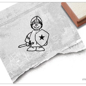 Stempel Ritter - Motivstempel für Kita, Kinderzimmer, Schule und Einschulung - Ritterstempel zum Basteln, Geschenk für Kinder, Scrapbook