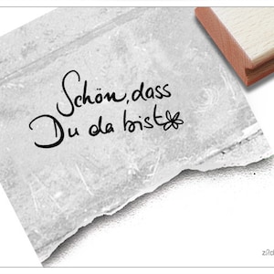 Tampon C'est bien que tu sois là, en écriture manuscrite - tampon de texte pour cartes, étiquettes cadeaux, décorations de table, cadeaux d'invités, scrapbooking, amitié