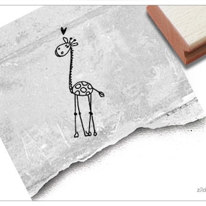 Stempel Giraffe Greta - Tierstempel, Zoo, Afrika, Giraffenstempel - für Kita, Kinderzimmer und Schule, Basteln, Deko, Geschenk für Kinder