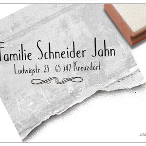 Timbro indirizzo personalizzato ELEGANTE E ORNAMENTO - timbro indirizzo, timbro famiglia, timbro in legno o timbro automatico personalizzato, regalo