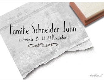 Adressstempel personalisiert ELEGANT & ORNAMENT - Adress Stempel, Familienstempel, Holzstempel o. Automatikstempel individualisiert,Geschenk