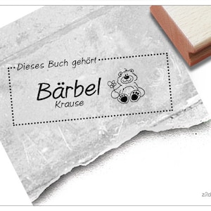 Timbro individuale Ex Libris ORSETTO, personalizzato con nome, timbro in legno o timbro automatico, regalo per bambini, iscrizione scolastica