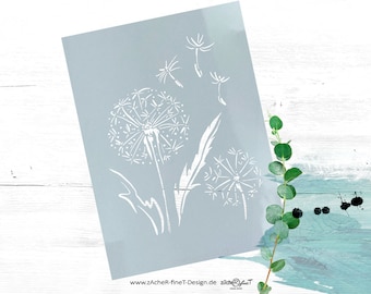 Versatile stencil - Dandelion - for textile design, painting and baking, for hobby and work - DIN A6 to DIN A3 -