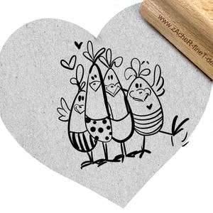 STEMPEL Die fröhlichen Hühner - Motivstempel, Kinderstempel, Geschenk zum Geburtstag, zum Ausmalen und Basteln , Design von zAcheR-fineT