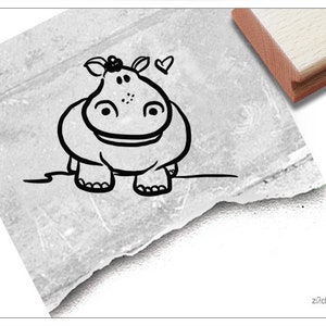 Stempel Tierstempel Nilpferd Hippo- Kinderstempel, Geschenk für Kinder, Geburtstag, Kita, Kinderzimmer, Schule, Einschulung, Schultüte, Deko