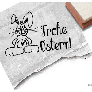 Timbro Timbro pasquale BUONA PASQUA con coniglietto - timbro con testo per Pasqua, per auguri di Pasqua, cartoline, etichette regalo, regali, decorazioni pasquali