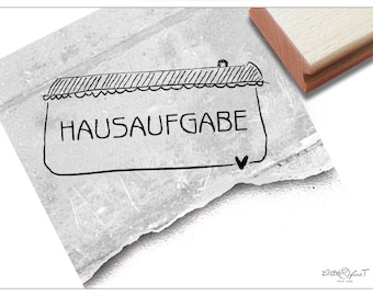 Leerkrachtstempel HUISWERK met huisje - Tekststempel voor school, schoolschrift, logboek, motivatie voor kinderen, schoolstempel voor leerkrachten