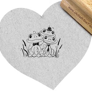 Stempel Das lustige FROSCH TRIO - Motivstempel, Bildstempel, Karten, Basteln, Geschenk für Kinder, Geburtstag, Einschulung, Schule und Kita