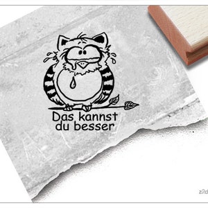 Stempel Lehrerstempel Eule III, Das kannst du besser - Kritik zur Motivation der Kinder, Belohnung, Belobigung, Schule, Geschenk für Kinder