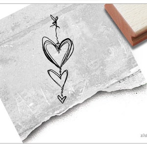 Stempel Herzen, Herzkette - Motivstempel zum Valentinstag, Hochzeit, für Karten, Einladung, Tischdeko, Gastgeschenk, Fotobuch, Scrapbook