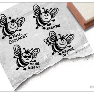 Stempel Lehrerstempel Schulstempel - BIENE 4er-Set