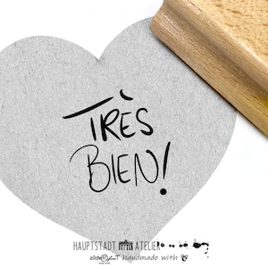 Stempel Lehrerstempel - TRÈS BIEN  - Französisch - Schulstempel  Lob - Französischunterricht - Geschenk-idee Lehrer Grundschule