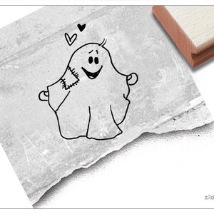 Stempel GEIST Halloween Gespenst - Kinderstempel/Motivstempel  für Kita, Kinderzimmer und Schule, Geschenk für Kinder, Basteln, Scrapbooking