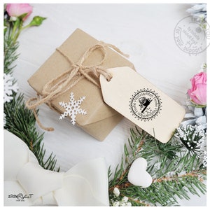 Weihnachtsstempel FROHE WEIHNACHTEN mit süßer Eule Poststempel zu Weihnachten, Karten, Geschenkanhänger, Geschenk, Kinder, Weihnachtsdeko Bild 2
