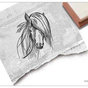 Stempel ponypaard dierenstempel, motiefstempel, paardrijden, manege, kaarten, knutselen, kunst, verjaardag, cadeau voor kinderen, decoratie, plakboek afbeelding 1