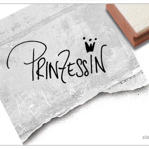 Stempel Textstempel Prinzessin in Handschrift - Schriftstempel für Karten und Geschenkanhänger, Scrapbook, Geschenk für Kinder, Geburtstag