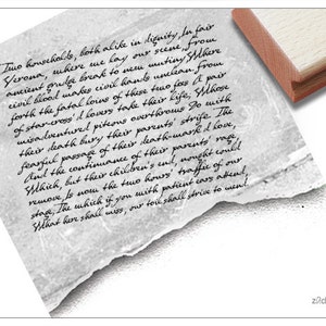 Stempel XL Textstempel Vintage Écriture poésie, mit alter Handschrift Schriftstempel, Scrapbook und Artjournal, Kunst, Deko, Shabby chic Bild 1